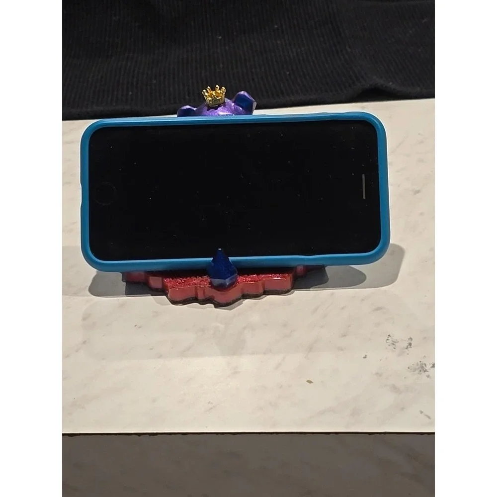 Handmade Resin Cell Phone Holder Purple Red‎ Bear  740